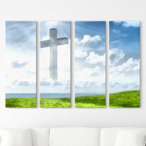 아트박스/꾸밈 cw965-초원의십자가_대형노프레임액자세트