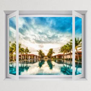 아트박스/꾸밈 cu255-선셋리조트_창문그림액자(중형)