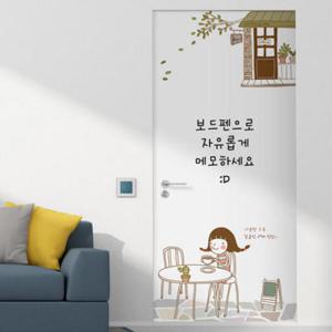 아트박스/꾸밈 ii029-칠판현관문시트지_달콤한라떼한잔