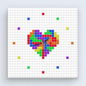 아트박스/꾸밈 cw544-테트리스_하트_노프레임벽시계