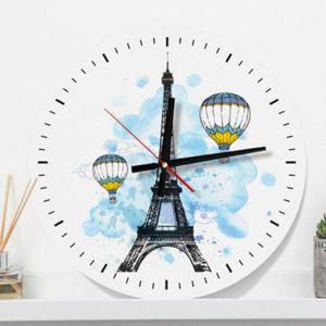 아트박스/꾸밈 cg060-열기구와에펠탑_인테리어벽시계
