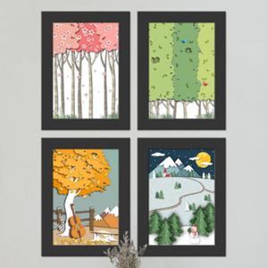 아트박스/꾸밈 iw425-페이퍼아트_사계절_액자세트
