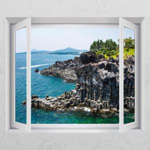 아트박스/꾸밈 cj824-제주도의경치_창문그림액자