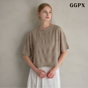 [GGPX]크로셰 짜임 반팔티셔츠 (GPBLW036D)