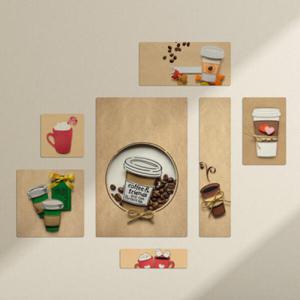 아트박스/꾸밈 if211-멀티액자_종이로만든커피잔