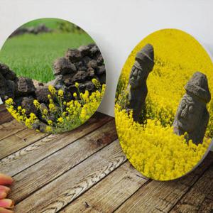 아트박스/꾸밈 pa528-원형아크릴액자_유채꽃과제주도