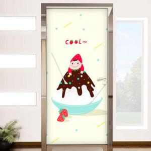 아트박스/꾸밈 pa612-팥빙수와딸기소년_현관문시트지