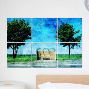 아트박스/꾸밈 ib860-멀티액자_한적한버스정류장