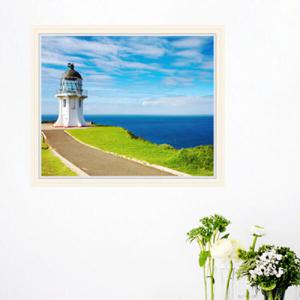 아트박스/꾸밈 ix220-푸른바다와등대_창문그림액자(중형)_뮤럴시