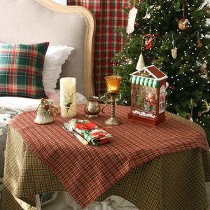 아트박스/앤코튼 크리스마스 앤틱 체크 미니 테이블보 70x70