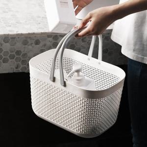 아트박스/위드마켓 라탄패턴 목욕바구니(화이트)