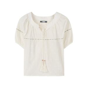 [CMT] 에스닉 테슬 반팔 블라우스_TSAMBL025