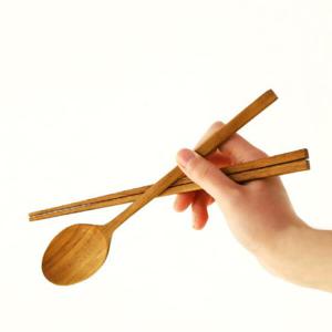 아트박스/비프로젝트 바른락 티크 우드 계란형 수저세트(1인)