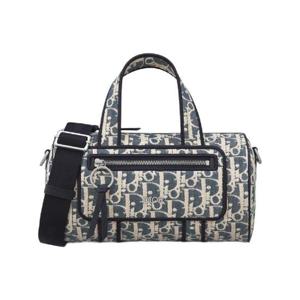 디올 지퍼 메신저 백 라피아 이펙트 디올 오블리크 데님 블루 베이지 1ESPO397RDE-H561