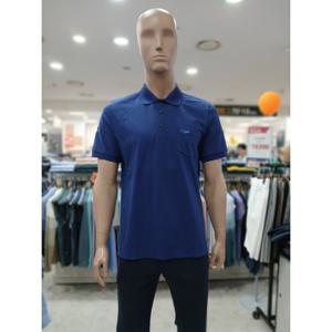 [크로커다일남성]피케이 솔리드 요꼬에리 네이비 반팔 티셔츠