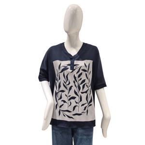 [파파야]브이넥 프린트 블라우스(PNPRBL005B)