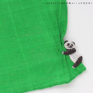 [클래식더스몰럭셔리] 일본 수입 판다 HANDMADE 손수건 그린 (HC-2DWE503GR)