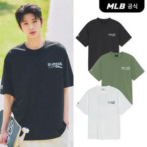 [MLB공식] 25S [택가 59000원] 베이직 스트릿 로고 오버핏  반팔 티셔츠 (4 COLOR) 3ATSB5153