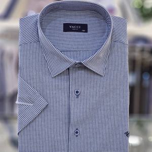 [바찌]반팔 써커 잔체크 슬림핏 셔츠 VD1O2PS641