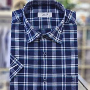 [바찌]반팔 CP써커 체크 일반핏 셔츠 VD1O2CR653