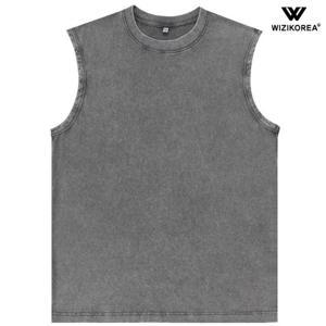 남성 여름 빈티지 워싱 민소매 나시티 WI056T