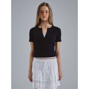 [후아유] 여성 Punching Henley-Neck Sweater WHKAF3795F