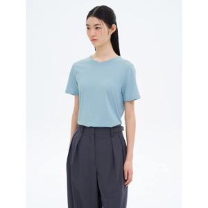 (355642LY1Q) [에잇세컨즈] 코튼 베이직 라운드넥 반소매 티셔츠  스카이 블루