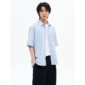 (425665LY1Q) [에잇세컨즈] 데일리 코튼 릴렉스드핏 반소매 셔츠  스카이 블루