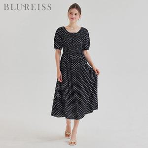 도트 나염 스모크 티어드 원피스_BI5M1OP3491