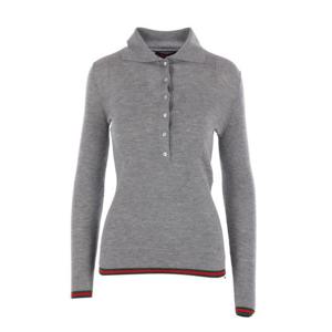 구찌 자수 캐시미어 실크 탑 810315XKD8J1151 LIGHT GREY MELANG