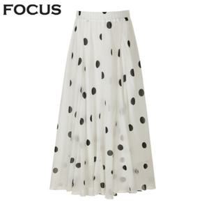 빅 도트 쉬폰 스커트_VFI5M1SK8391