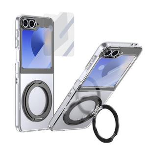 갤럭시Z 플립7 케이스/F766 메탈 로터리 폴딩 글라스 투명케이스