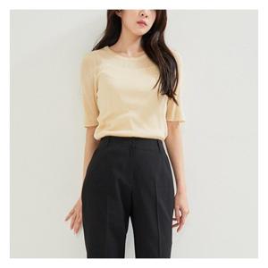 [로엠]퍼프 반팔 스웨터 (RMKAC24R16-T)