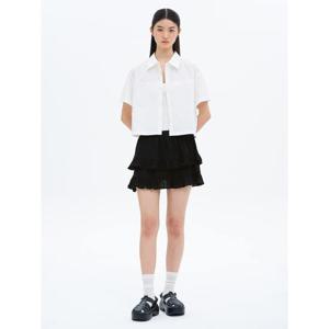 (355627LY15) [에잇세컨즈] 티어드 미니 스커트  블랙