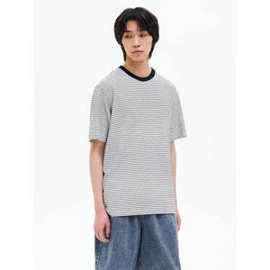 (455642LY11) [에잇세컨즈] 데일리 스트라이프 반소매 티셔츠  화이트