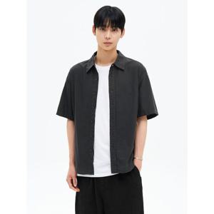 (425765LY34) [에잇세컨즈] 가먼트 다잉 옥스포드 반소매 셔츠  애쉬