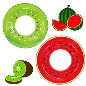 과일 이중 튜브 81cm 수박 키위 튜브 물놀이 용품