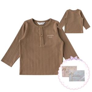 선물추천 [밍크뮤HP]25년F W (BR)아미띠에뮤뮤긴팔티셔츠 (35A70-670-03)