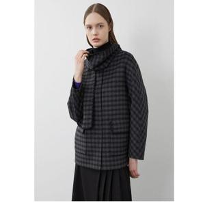 올리비아로렌 sh06 자수 머플러 체크코트 VOCEA3W9411