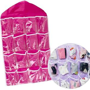 양말 수납포켓 수납함 투명 포켓 속옷 부직포 정리함 행거식 수납장 16포켓