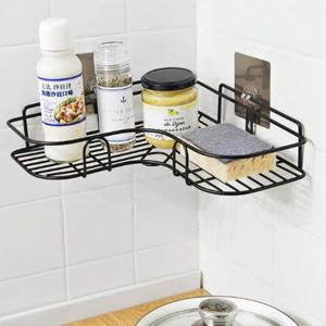 키밍 철재 부착식 욕실 코너 선반 무타공 주방수납