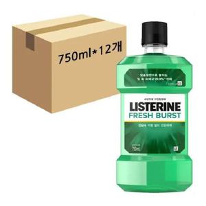 [땡큐온]리스테린 내츄럴 후레쉬 버스트 구강가글 750ml x12개