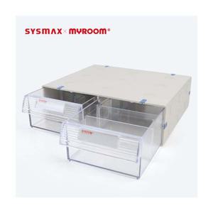 2칸 대형 심플 시스템 멀티박스 보관함 서랍식 칸막이