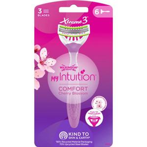 윌킨슨 소드 여성용 면도기 일회용 Xtreme3 체리 블로썸 6개입