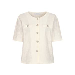 예시카 시어서커 소프트 라운드 넥 블라우스 YJ7BL241