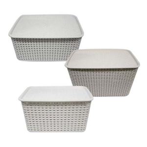 뚜껑 바구니 수납 정리함 사각 바스켓 박스 중 랜덤