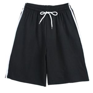 남녀 커플룩 트레이닝 웨어 줄무늬 5부 반바지 블랙 스포티 요가복 트레이닝복 운동복 요가 운동 패션 여자 여성 헬스 스포츠 사이클 이쁜 예쁜