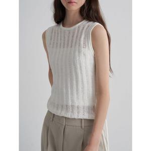 (355751LY11) [에잇세컨즈] 테이프사 오픈워크 베스트  화이트