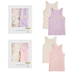 [블루독8키즈] 택1 퍼플 도트뱀부걸 2종런닝세트 나시 내의속옷 이너웨어 여아 두돌선물 초등 25W1050151