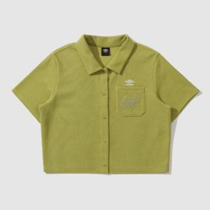 엄브로자켓 JQS UP322CFT70-MOS 우먼스 와플지 반팔 가디건 / MOS